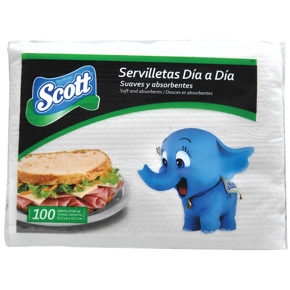 1-und-7441008172468.webp Servilleta Dia A Dia Blanca Scott 100Un - Image 1