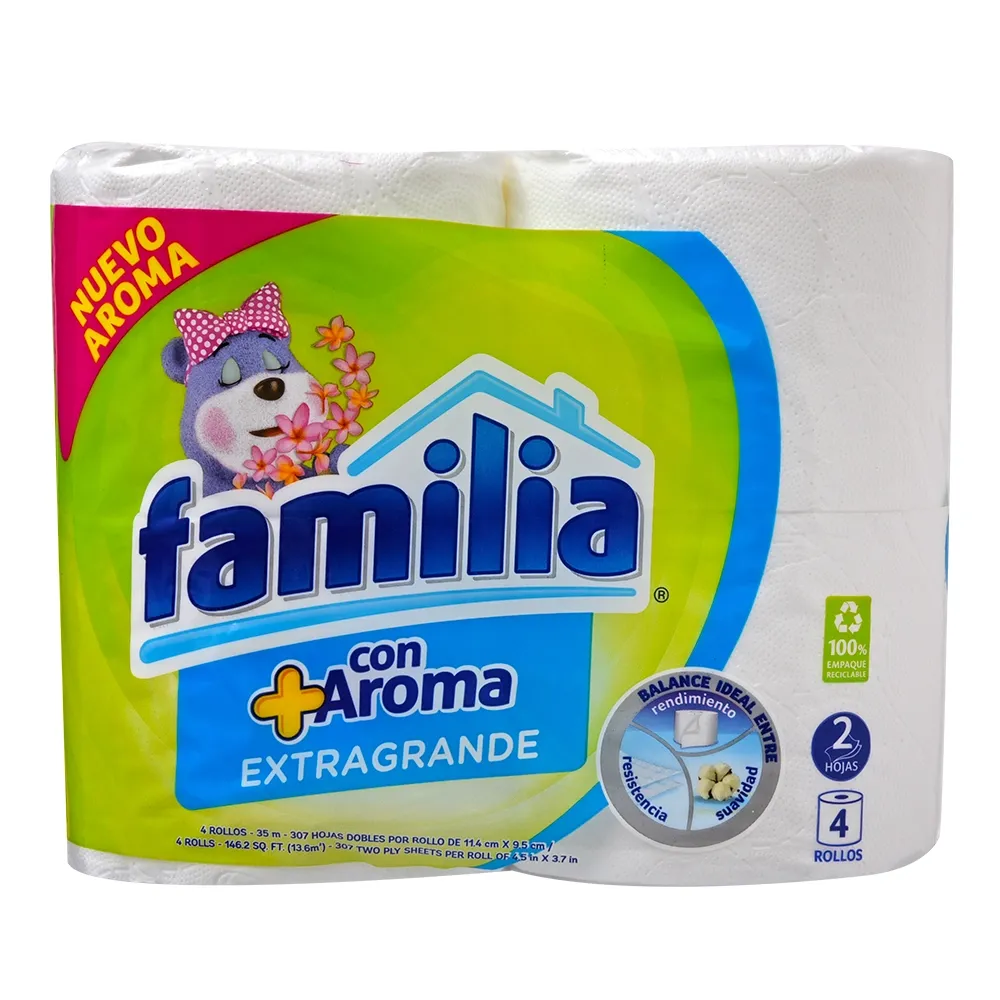 1-und-7702026012205.webp Papel Higiénico Con +Aroma Extragrande X 4 Rollos - Image 1